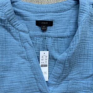 Jcrew new V-neck double-gauze popover